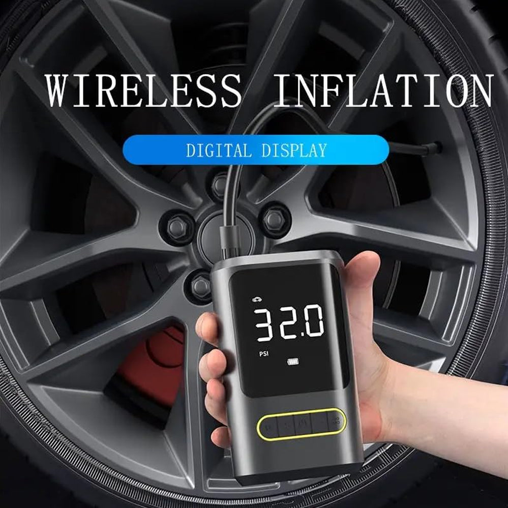 Portable Smart Car Air Pump Tire Inflator, Cordless Digital Air Pump with LCD Display, Preset Pressure Modes, Auto Shut-Off, USB Rechargeable Air Pump for Car, Motorcycle, Bicycle and Sports Balls