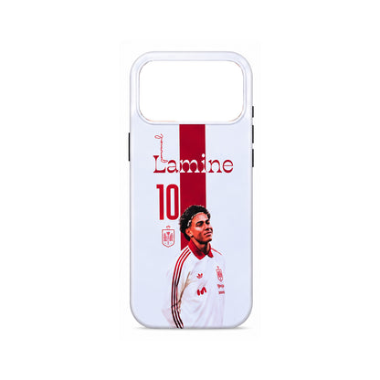 Lacoz Football Theme Lamine Yamal Spain Team Logo Printed Slim Fit Anti-Scratch Back Case with Precision Cut-Outs and Comfortable Grip Shockproof Protective Cover Compatible With iPhone 17 Pro Max