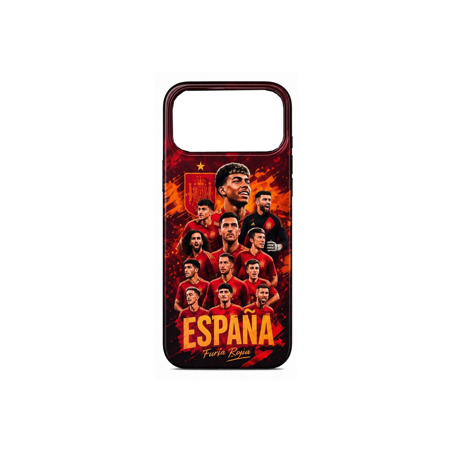 Lacoz Football Theme Spain Team Printed Slim Fit Anti-Scratch Back Case with Precision Cut-Outs and Comfortable Grip Shockproof Protective Cover Compatible With iPhone 13 Pro Max