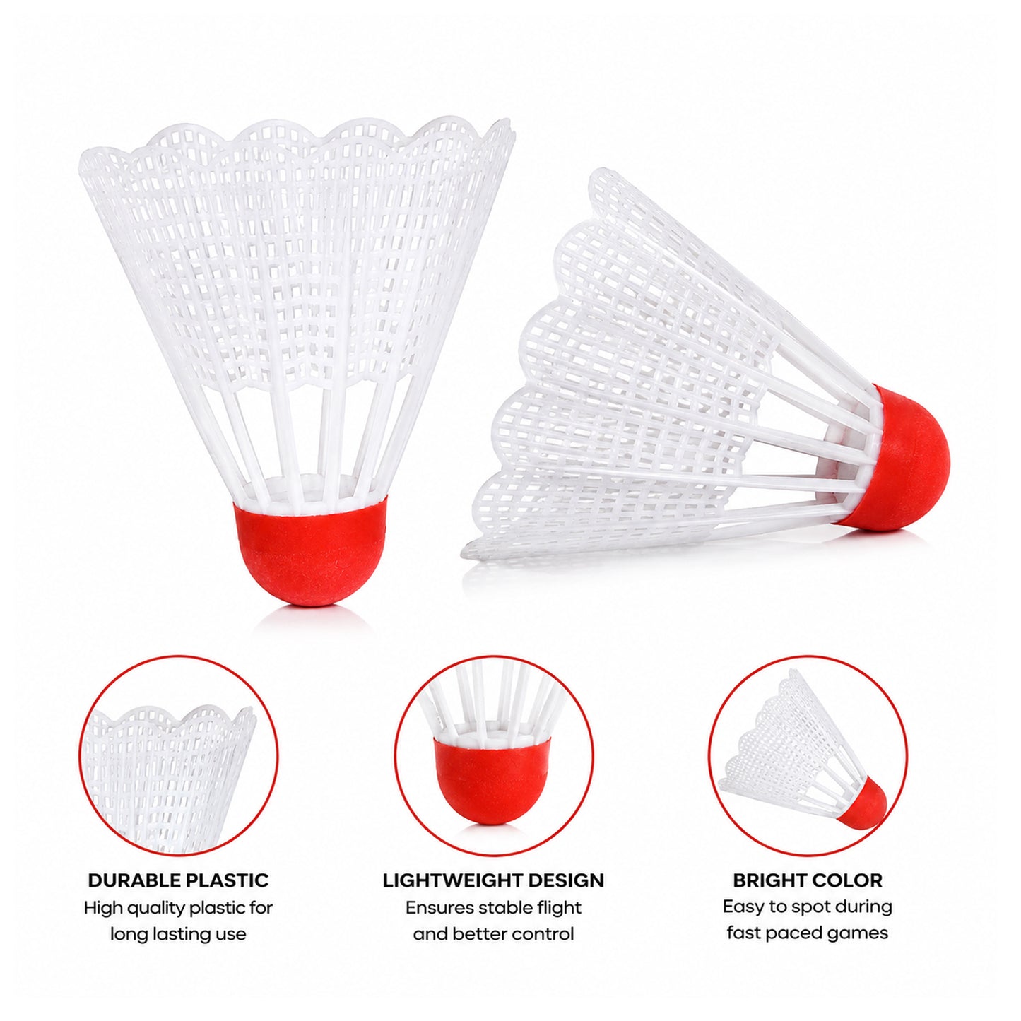 Badminton Racket & Shuttlecock Combo Set – 2 Lightweight Durable Steel Badminton Rackets with 2 Nylon Shuttlecocks, Non-Slip Grip, Pre-Strung Racquets for Indoor & Outdoor Sports