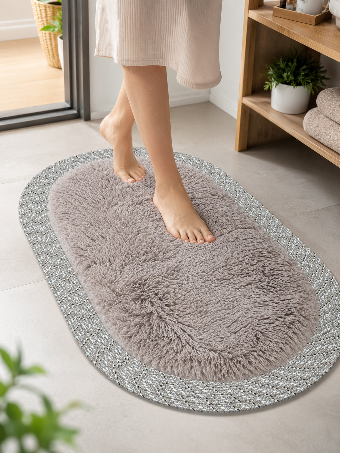 Ultra Soft Shaggy Floor Mat with Non-Slip Backing, Washable Plush Rug for Bedroom, Living Room, Bathroom, Kitchen & Entryway