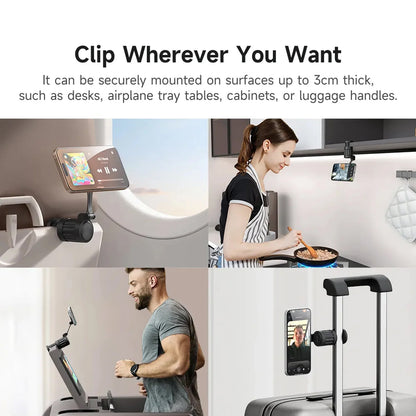 Universal Magnetic Travel Phone Holder Foldable Adjustable Mobile Phone Stand, Strong Magnetic Mount, Multi-Angle Rotation, Compact Portable Holder for Car, Desk, Travel & Home Use