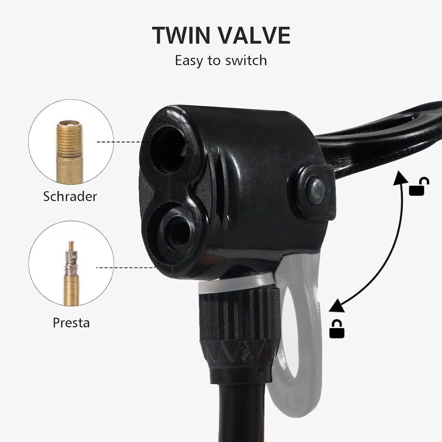 Portable Hand Air Pump with 3 Nozzle Attachments, Manual Air Inflator Pump for Bicycle Tires Sports Balls, Pool Floats, Air Cushions, Inflatable Toys & Outdoor Accessories