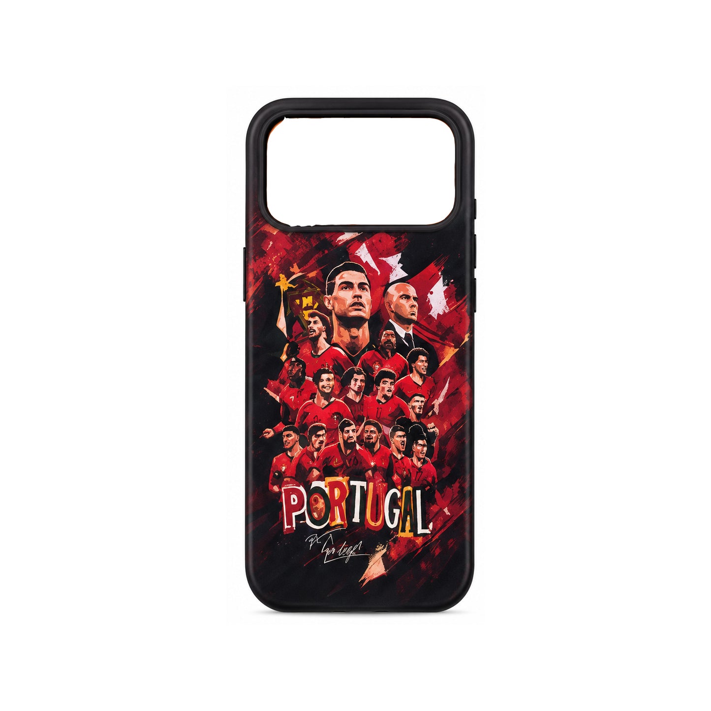 Lacoz Football Theme Portugal Team Printed Slim Fit Anti-Scratch Back Case with Precision Cut-Outs and Comfortable Grip Shockproof Protective Cover Compatible With iPhone 17 Pro