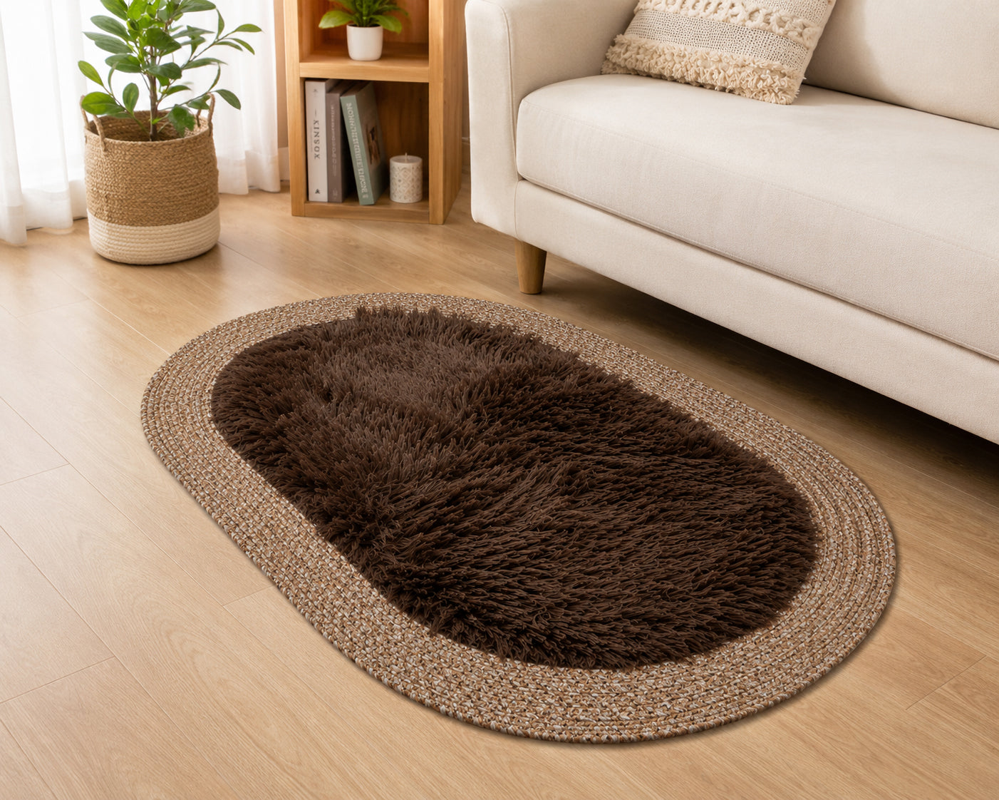 Ultra Soft Shaggy Floor Mat with Non-Slip Backing, Washable Plush Rug for Bedroom, Living Room, Bathroom, Kitchen & Entryway