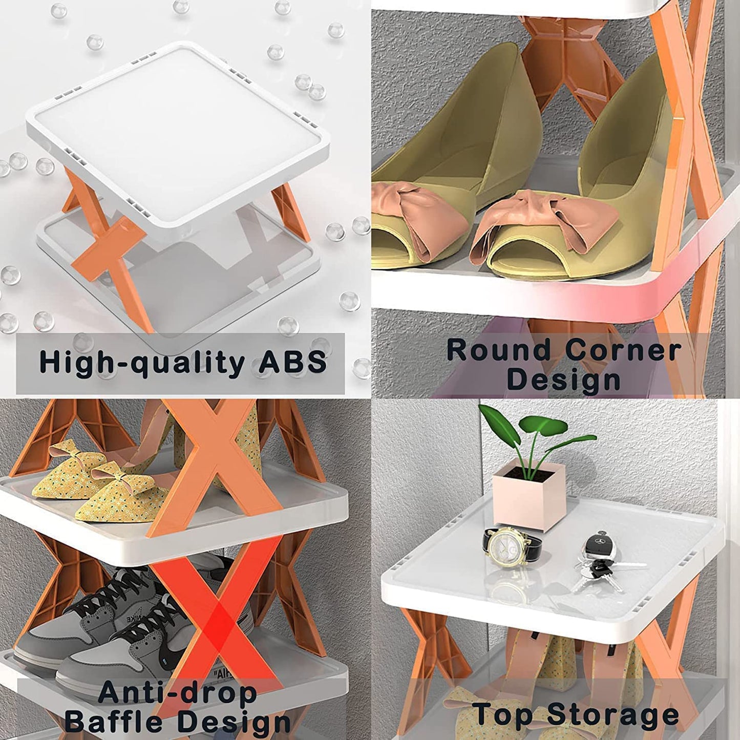 5-Layer Multipurpose Shoe Rack Organizer Space Saving Vertical Shoe Storage Stand with Sturdy Shelves, Compact Footprint, Easy Assembly Rack for Entryway, Bedroom, Closet & Living Room
