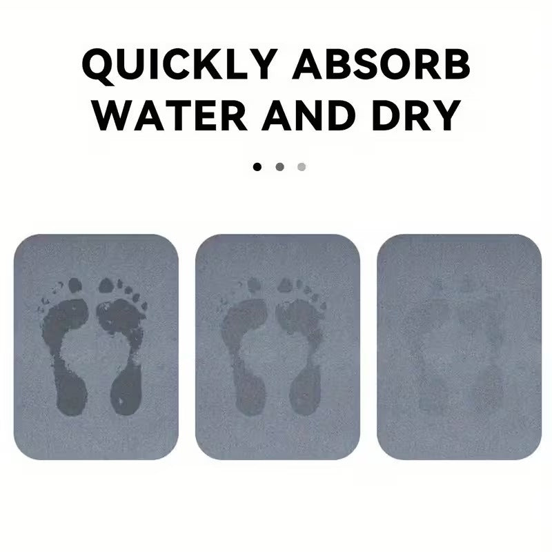 Quick-Drying Mud Bathroom Mat Non-Slip Super Absorbent Floor Rug, Soft Fast-Dry Bath Carpet for Bathroom, Kitchen & Entrance Green