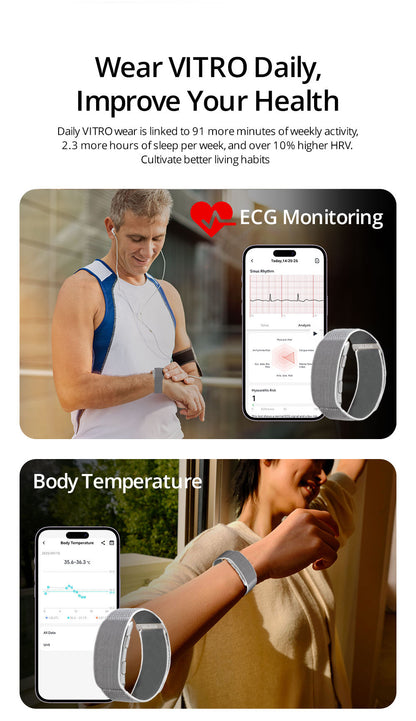 Smart Health Tracking Bracelet with Sleep Analysis, Activity Tracking & Long Battery Life Designed for Ladies and Gents Grey