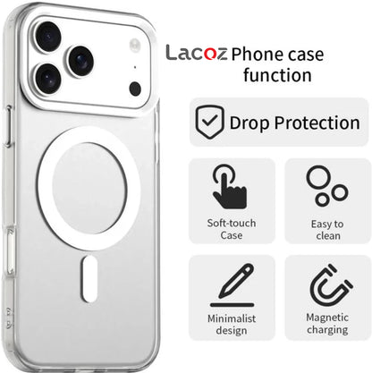 Premium Magnetic Transparent Phone Case for iPhone 17 Pro Crystal Clear Protective Cover with Strong Magnetic Ring for Wireless Charging