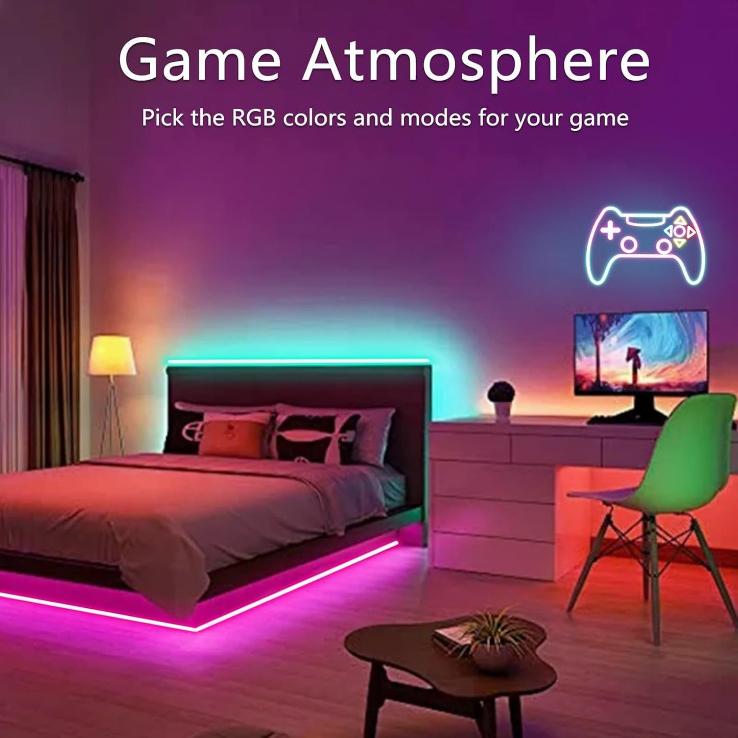 5M LED Neon Rope Light RGB IC Smart Strip, App Control, Music Sync, Waterproof IP68 Flexible Neon LED Strip with Remote & Timer for Home, Bedroom, Outdoor Decoration