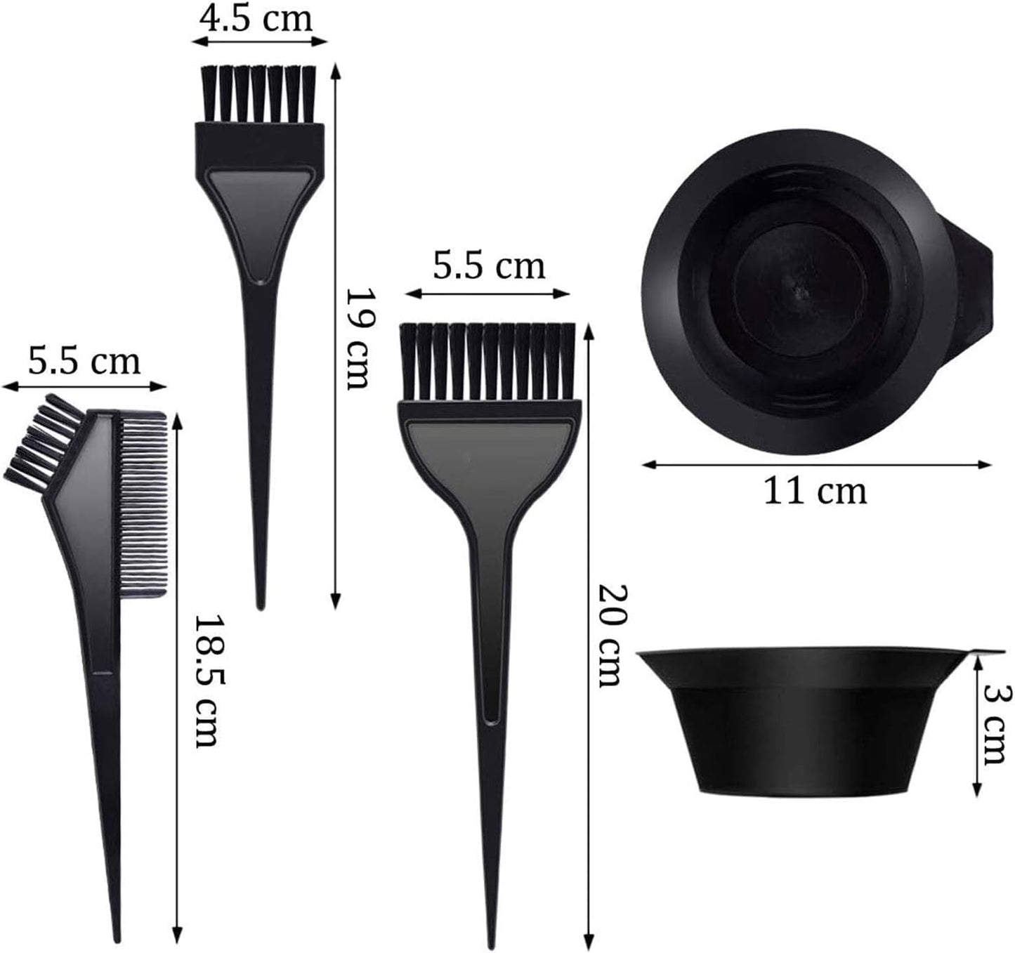 Hair Dye Color Brush and Bowl Set – Professional Hair Coloring Kit with Mixing Bowl, Dye Brushes, Tint Comb, Whisk, Gloves for Salon and Home Use