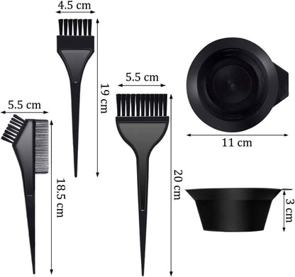 Hair Dye Color Brush and Bowl Set – Professional Hair Coloring Kit with Mixing Bowl, Dye Brushes, Tint Comb, Whisk, Gloves for Salon and Home Use
