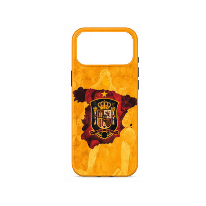 Lacoz Football Theme Spain Team Logo Printed Slim Fit Anti-Scratch Back Case with Precision Cut-Outs and Comfortable Grip Shockproof Protective Cover Compatible With iPhone 17 Pro Max