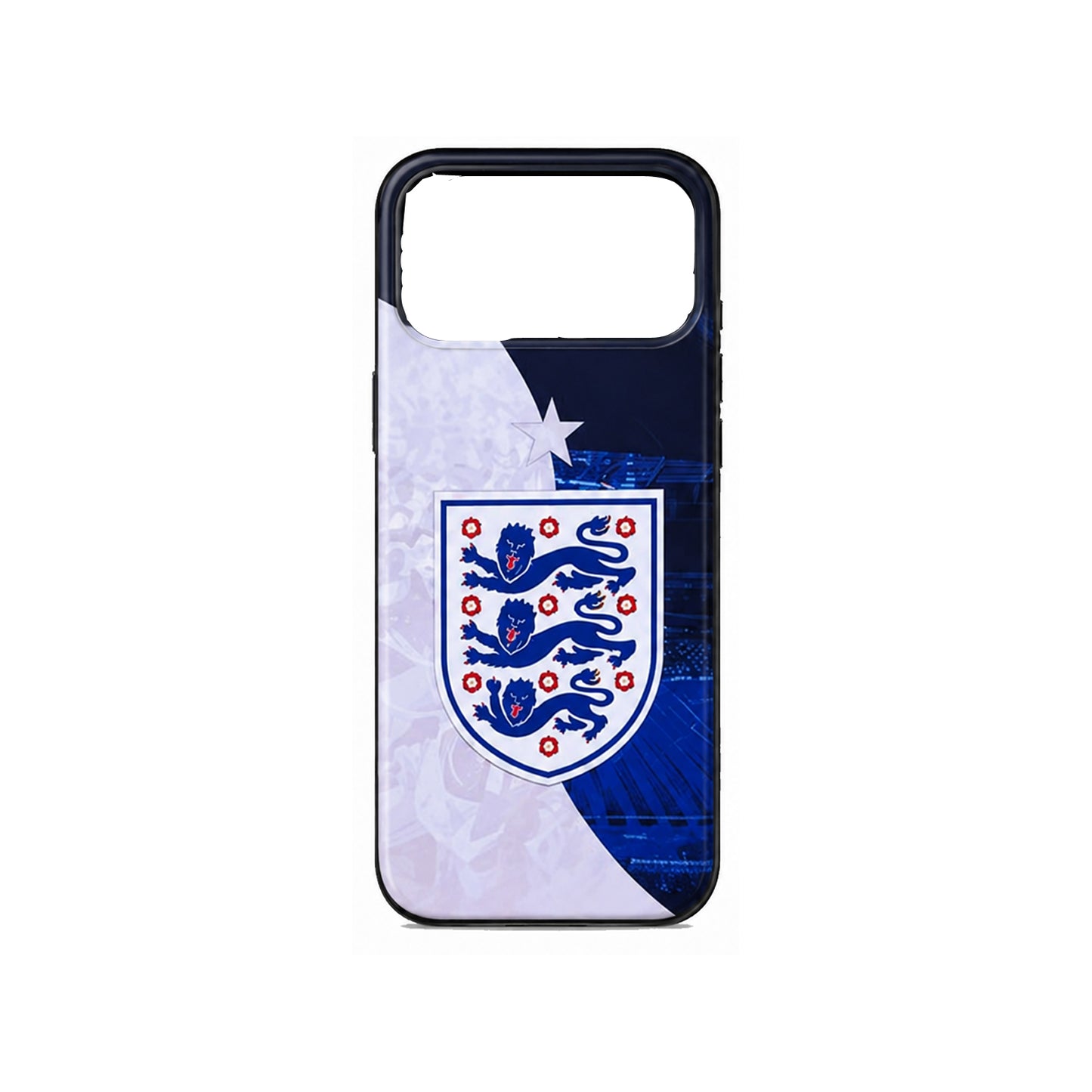 Lacoz Football Theme England Team Logo Printed Slim Fit Anti-Scratch Back Case with Precision Cut-Outs and Comfortable Grip Shockproof Protective Cover Compatible With iPhone 17 Pro Max