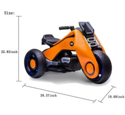Rechargeable Kids Electric Motorcycle Tricycle With Button Controls