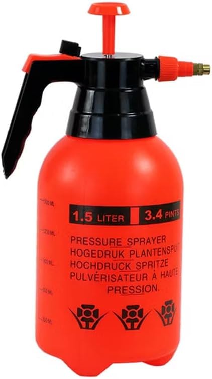 1.5L Handheld Pressure Sprayer Multi-Purpose Pump Spray Bottle for Gardening Cleaning & Household Use