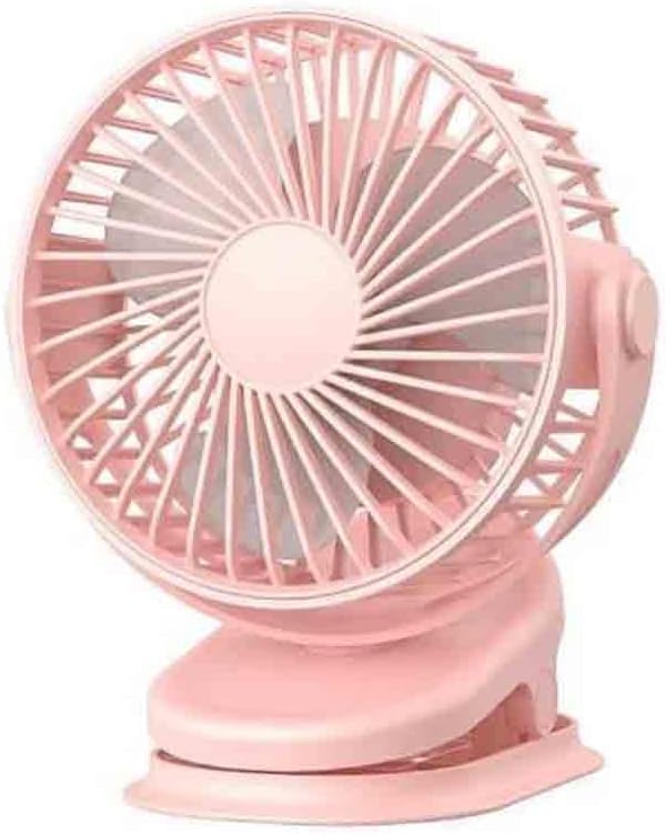 Portable Clip Fan Rechargeable USB Handheld Desk Fan with 3 Speed Modes Adjustable Head, Strong Grip Base, Mini Personal Cooling Fan for Home Office Travel