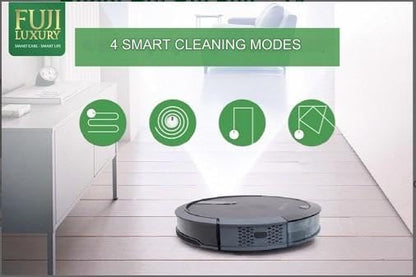 Fuji Luxury T4 Automatic Vacuum Cleaner Robot with Remote Control – Smart Navigation, Powerful Suction, Quiet Operation, Multi-Surface Cleaning, Ideal for Home Office & Pet Hair Cleaning