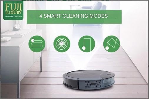 Fuji Luxury T4 Automatic Vacuum Cleaner Robot with Remote Control – Smart Navigation, Powerful Suction, Quiet Operation, Multi-Surface Cleaning, Ideal for Home Office & Pet Hair Cleaning