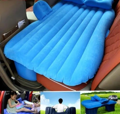 Multi Purpose Inflatable Car Air Bed Mattress for SUV MPV and Car Portable Travel Sleeping Bed with Pump Durable & Comfortable for Camping Road Trips and Outdoor Adventures (Beige)