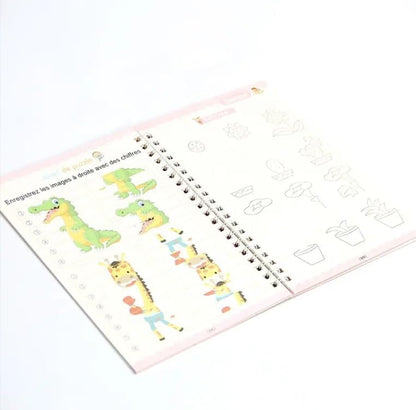 4pcs French Magic Practice Copybook Pen Preschools Kids Calligraphy Notebook Children Reusable Learning Book, Learning Games, Numbers, Alphabet and Calculating