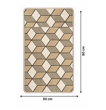 Geometric Anti-Slip Floor Mat 80 x 50 cm Soft Absorbent Rug for Bedroom, Living Room, Bathroom, Kitchen & Entryway Washable Non-Skid Decorative Door Mat