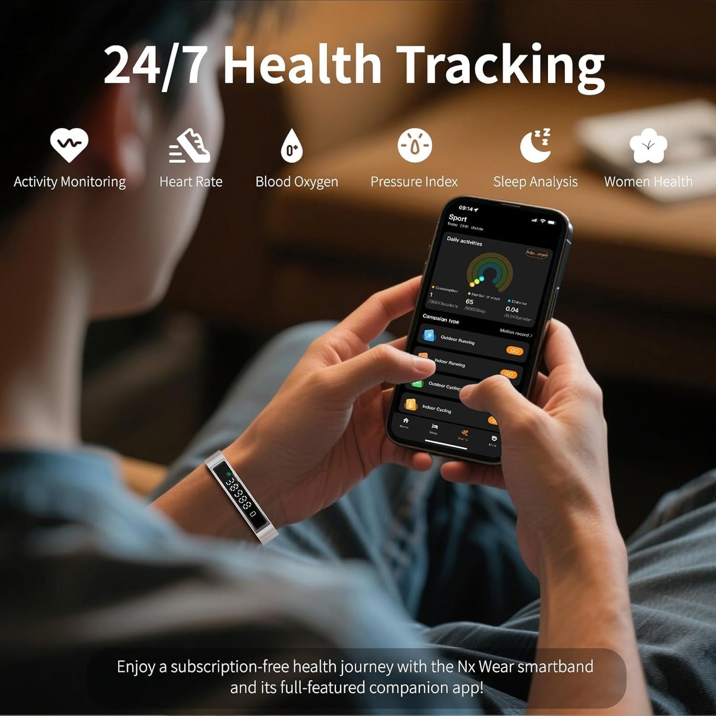 Smart Bracelet Fitness Tracker with Waterproof Heart Rate, Sleep Monitoring Bluetooth 5.3 Health Tracker Bracelet Designed for Ladies and Gents Gold
