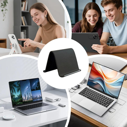 Flexible Silicone Phone Holder Stand, Foldable Multi-Angle Mobile & Tablet Stand, Portable Non-Slip Bendable Desktop Holder for Home, Office & Travel