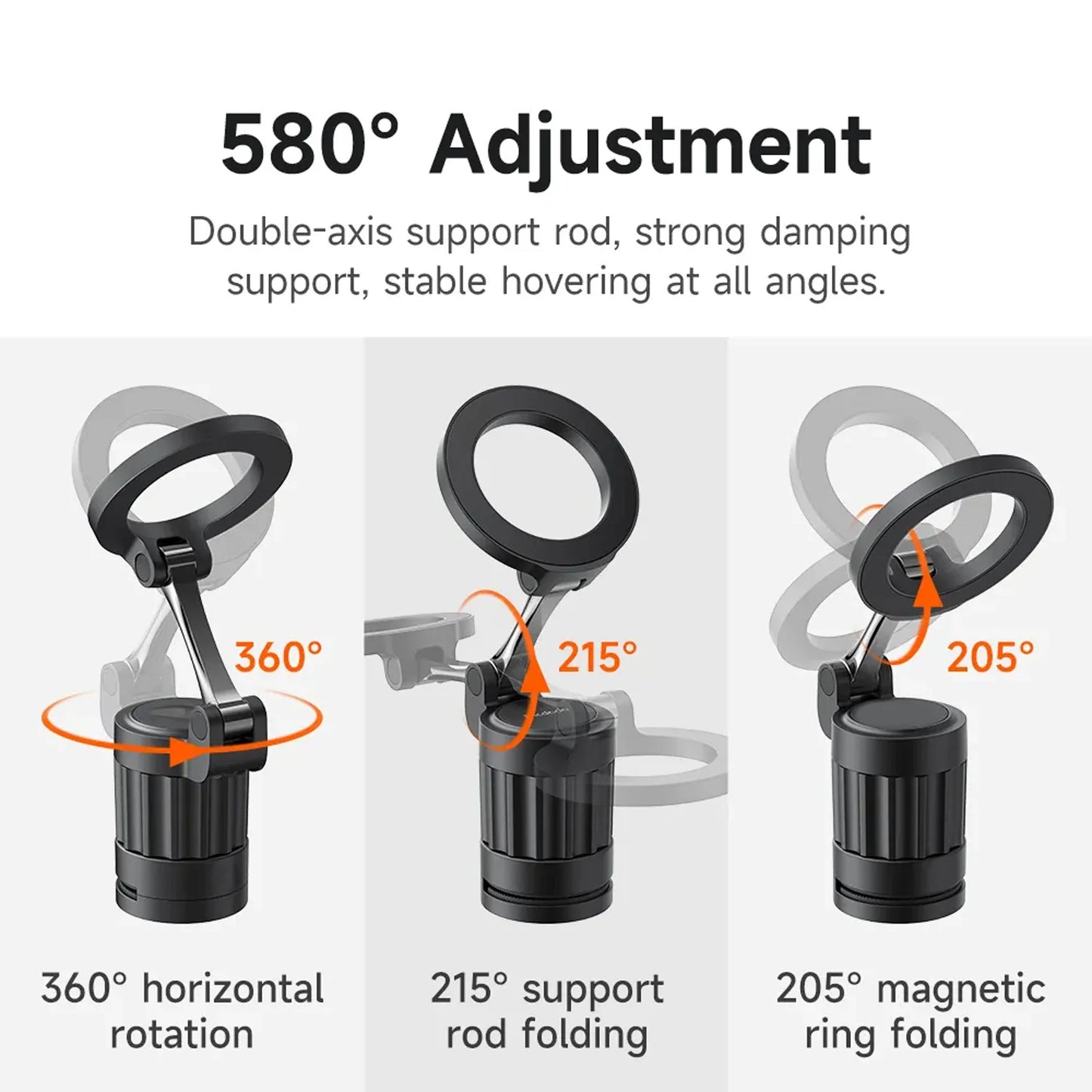 Universal Magnetic Travel Phone Holder Foldable Adjustable Mobile Phone Stand, Strong Magnetic Mount, Multi-Angle Rotation, Compact Portable Holder for Car, Desk, Travel & Home Use