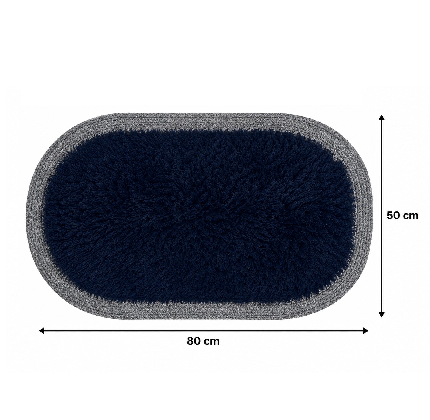 Ultra Soft Shaggy Floor Mat with Non-Slip Backing, Washable Plush Rug for Bedroom, Living Room, Bathroom, Kitchen & Entryway Blue