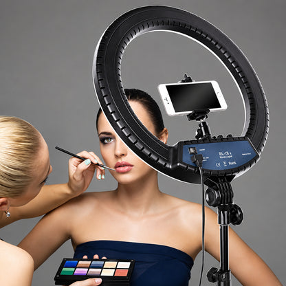 21-Inch LED Ring Light with Tripod Stand, 3 Phone Holders & Remote Control – Dimmable Ring Light for Live Streaming, Video Recording, Photography, Makeup & Content Creation