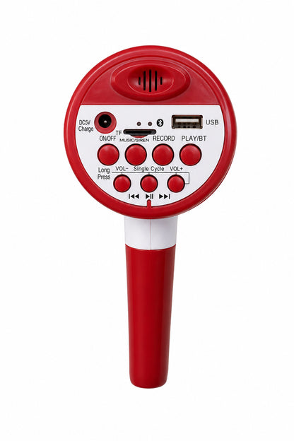 Portable Rechargeable Handheld Megaphone Speaker with Siren Function, Loud Voice Amplifier for Events, Crowd Control, Sports, School & Outdoor Announcements