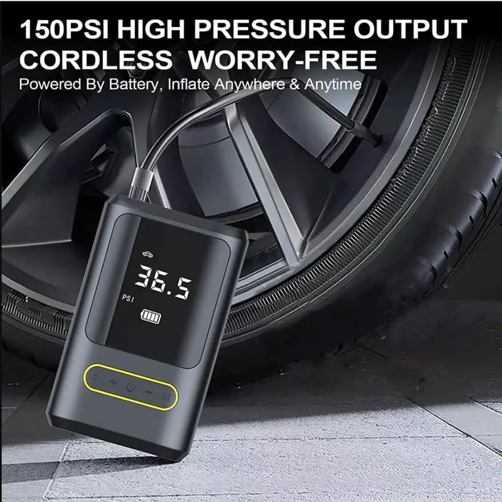 Portable Smart Car Air Pump Tire Inflator, Cordless Digital Air Pump with LCD Display, Preset Pressure Modes, Auto Shut-Off, USB Rechargeable Air Pump for Car, Motorcycle, Bicycle and Sports Balls