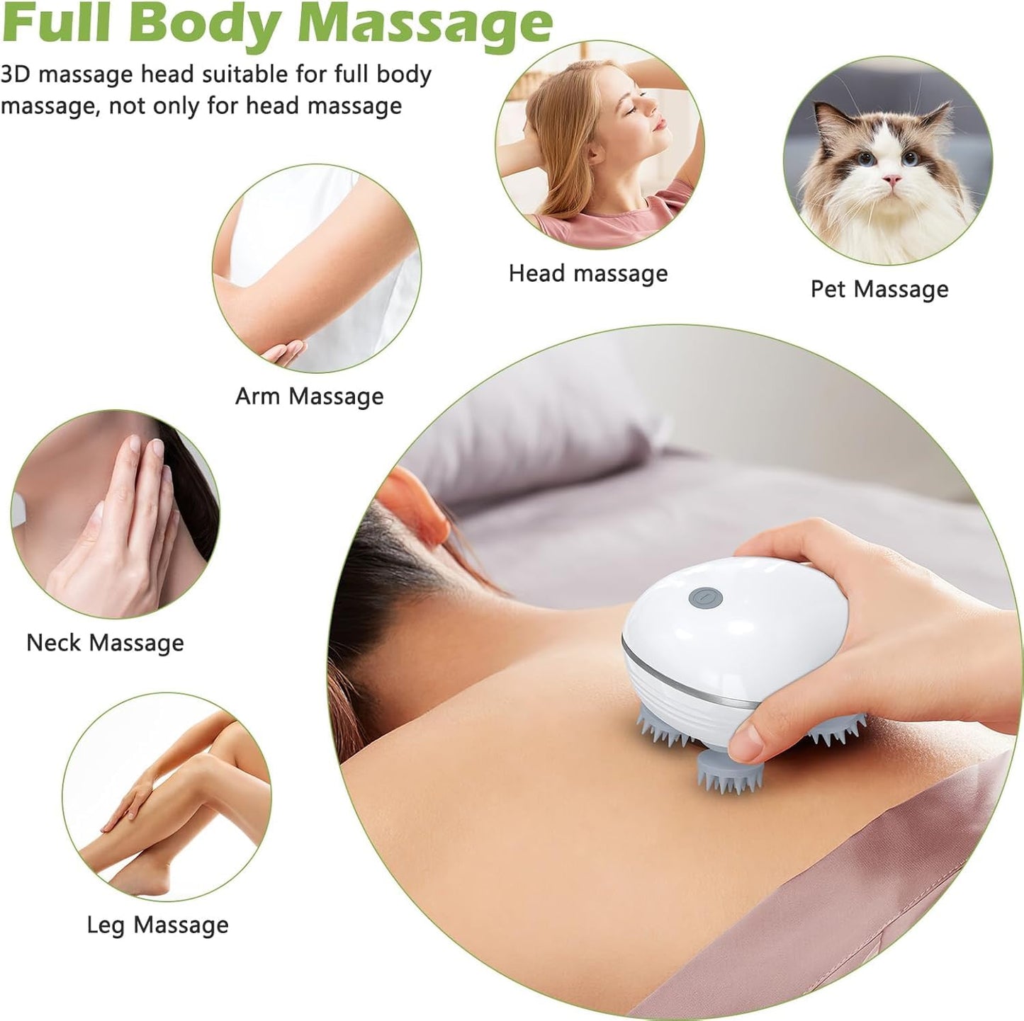 Rechargeable Head Massager for Stress Relief, Hair Growth & Blood Circulation With 3 Massage Modes