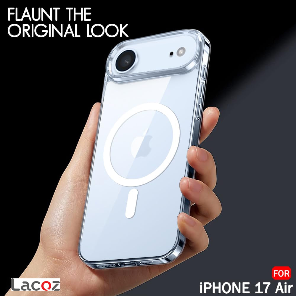 Premium Magnetic Transparent Phone Case for iPhone 17 Air Crystal Clear Protective Cover with Strong Magnetic Ring for Wireless Charging