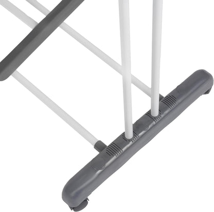 3 Tier Foldable Cloth Drying Stand with Wheels Heavy Duty Laundry Drying Rack for Indoor & Outdoor Use Space Saving Clothes Airer with Hanger Slots