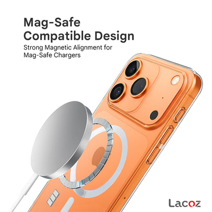 Premium Magnetic Transparent Phone Case for iPhone 17 Pro Crystal Clear Protective Cover with Strong Magnetic Ring for Wireless Charging
