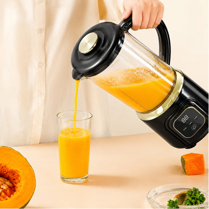 Portable Rechargeable Double-Knife Blender Juicer with Stainless Steel Blades, 1000ml Large Capacity Smoothie Maker, USB Charging Multipurpose Fruit and Ice Crusher Black