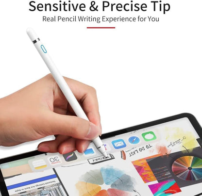2-in-1 Active Stylus Pen for iOS & Android Touch Screens, Rechargeable & Precise Copper Fine Tip, Compatible with iPad/iPhone/Samsung/Tablets and Other Tablets and Mobiles, Laptops