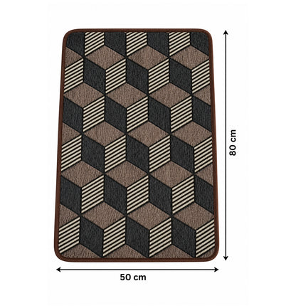 Geometric Anti-Slip Floor Mat 80 x 50 cm Soft Absorbent Rug for Bedroom, Living Room, Bathroom, Kitchen & Entryway Washable Non-Skid Decorative Door Mat
