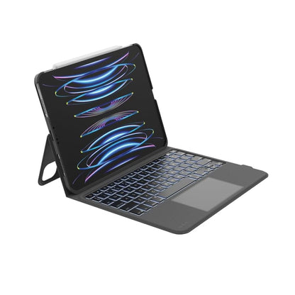 Touch Keyboard Case with Trackpad for iPad Air 11 2024 Magnetic Protective Cover with Backlit Keyboard, Multi-Touch Trackpad, Rechargeable Wireless Keyboard Case Black
