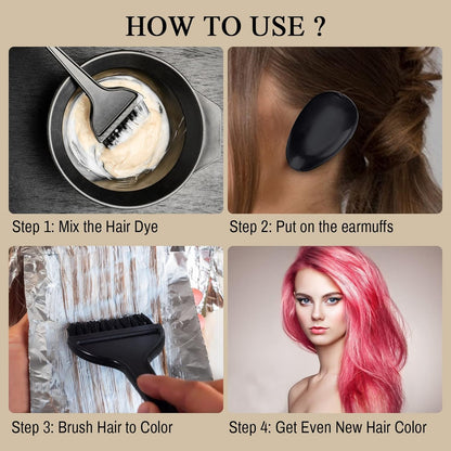 Hair Dye Color Brush and Bowl Set – Professional Hair Coloring Kit with Mixing Bowl, Dye Brushes, Tint Comb, Whisk, Gloves for Salon and Home Use