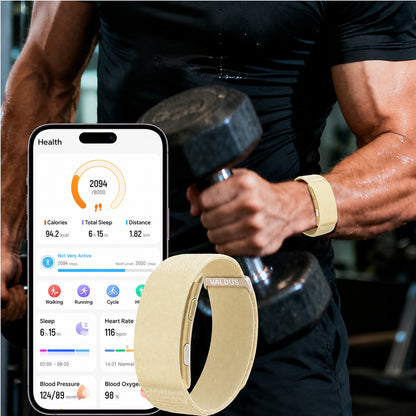 Smart Health Tracking Bracelet with Sleep Analysis, Activity Tracking & Long Battery Life Designed for Ladies and Gents Gold