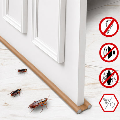Double-Sided Door Draft Stopper Under Door Seal Guard Noise Reduction, Dust & Insect Blocker, Energy Saving Door Bottom Insulator Easy Installation for Home & Office Tan