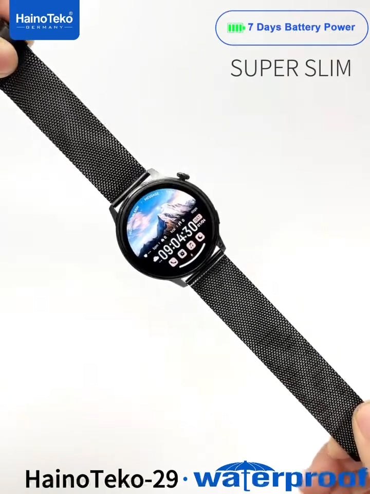 Haino Teko 29 Waterproof Design Smart Watch With AMOLED Display BT Calling 3 Pair Straps and Charging Cable Designed for Ladiesand Gents