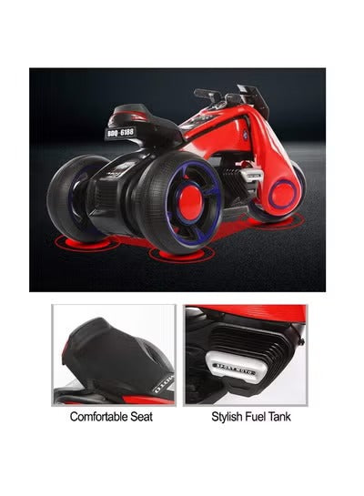 Rechargeable Kids Electric Motorcycle Tricycle With Button Controls