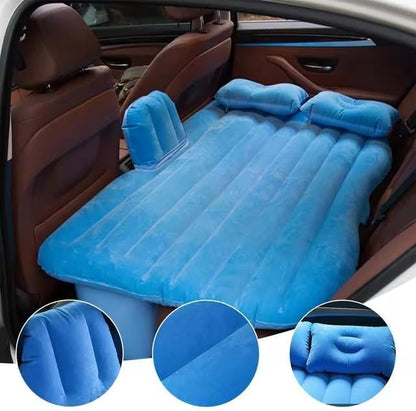 Multi Purpose Inflatable Car Air Bed Mattress for SUV MPV and Car Portable Travel Sleeping Bed with Pump Durable & Comfortable for Camping Road Trips and Outdoor Adventures (Beige)