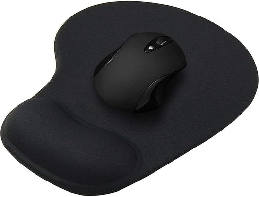 Ergonomic Mouse Pad with Gel Wrist Support | Non-Slip Base | Smooth Surface for Optical & Laser Mouse | Black (Mouse Not Included)