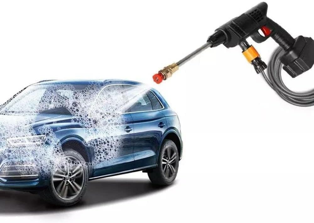 High Pressure Car Washer Car Cleaning 48V Rechargeable Electric Pressure Washer Gun Machine Tool for Car Bike Gardening with Adjustable 3in1 Nozzle