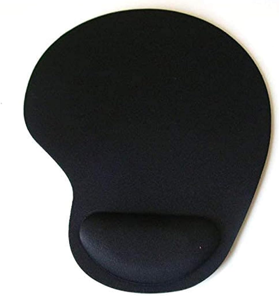 Ergonomic Mouse Pad with Gel Wrist Support | Non-Slip Base | Smooth Surface for Optical & Laser Mouse | Black (Mouse Not Included)